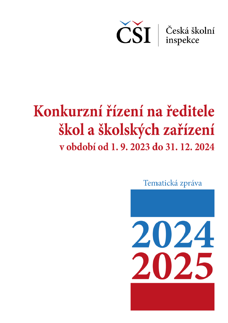 Tematická zpráva – Konkurzní řízení na ŘŠ a ŠZ v období od 1. 9. 2023 do 31. 12. 2024