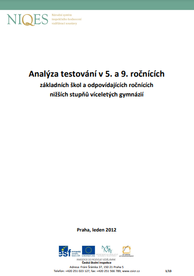 Analýza testování v 5. a 9. ročnících