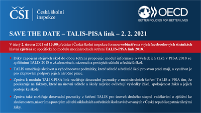 SAVE THE DATE - TALIS-PISA link - 2. 2. 2021